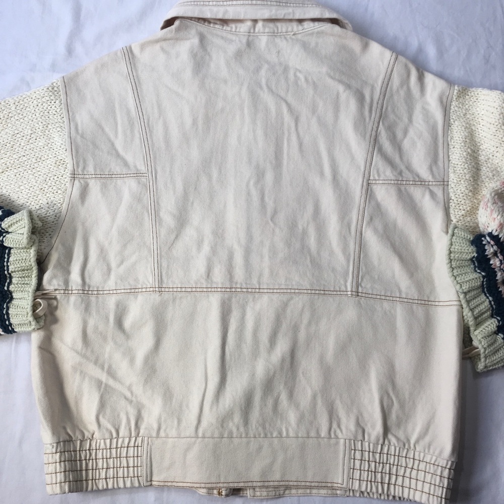 NWOT Free People Loose Thoughts Ivory Denim Jacket - Picture 11 of 15